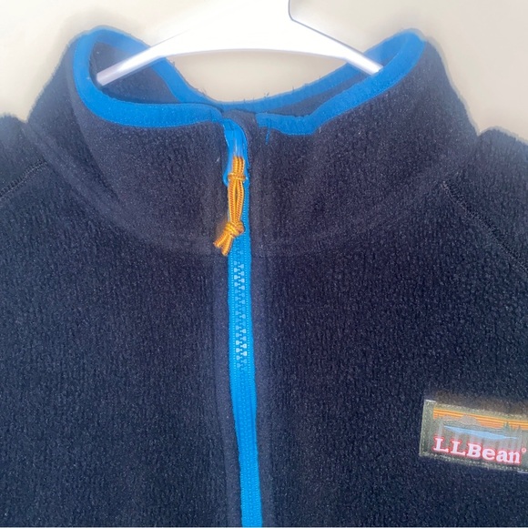 L.L. Bean Color block Black and Blue Fleece Jacket - Picture 4 of 11